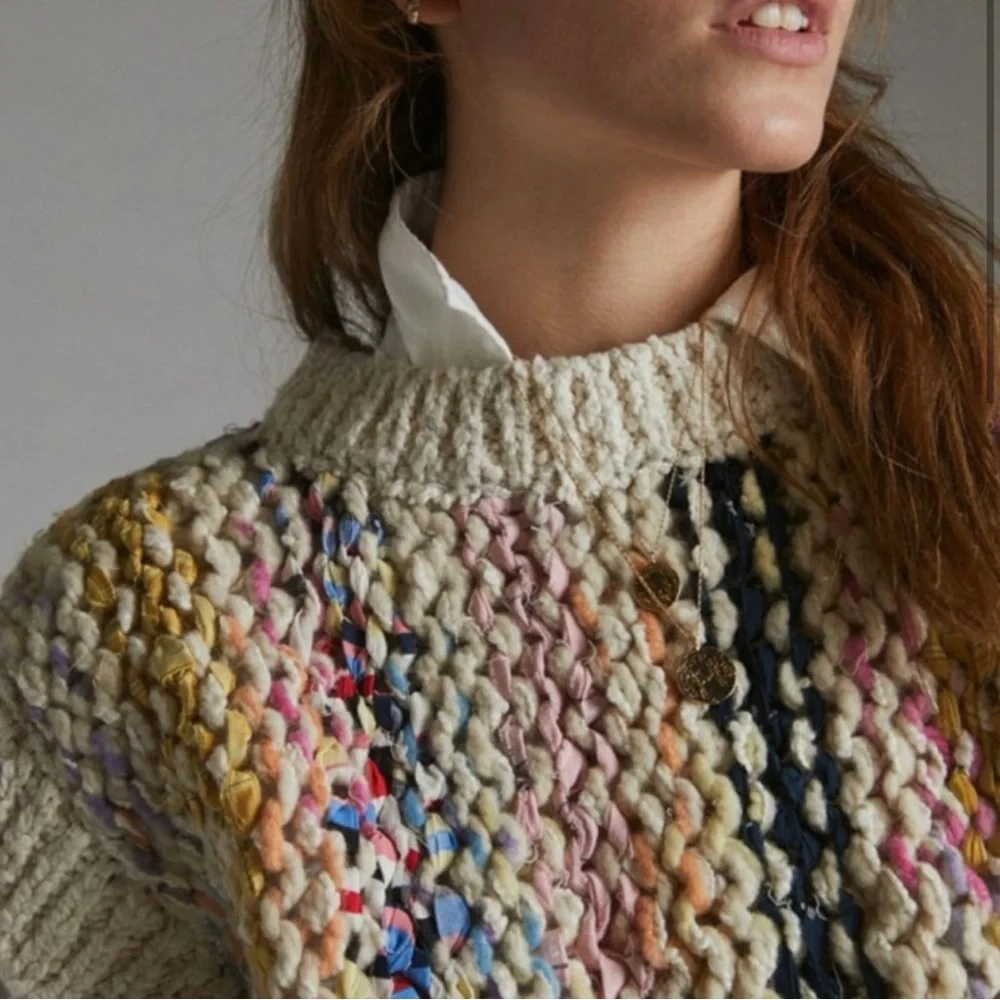 Anthropologie Pilcro Shaina Sweater Tee Artisan Knit
Short Sleeve Boho Top - Picture 7 of 7